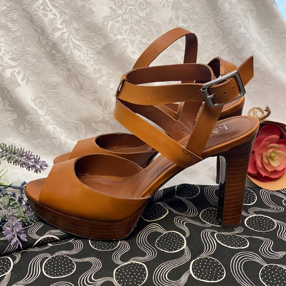 Lauren by Ralph Lauren - Strap Buckle Peep Toe Heels